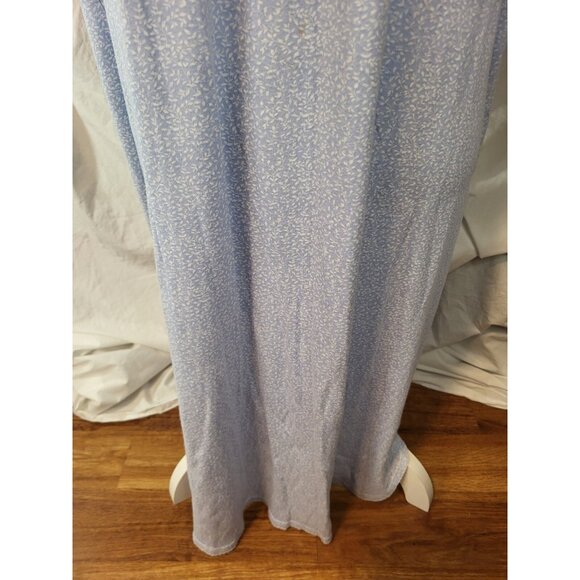 Miss Elaine Nightgown Large Floral Pattern Cap Sleeve Cottagecore Lace Blue - Picture 3 of 6